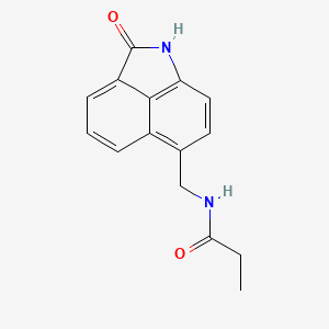 molecular formula C15H14N2O2 B12149001 N-({3-oxo-2-azatricyclo[6.3.1.0^{4,12}]dodeca-1(12),4,6,8,10-pentaen-9-yl}methyl)propanamide 