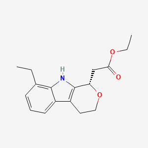 molecular formula C17H21NO3 B1214904 ethyl 2-[(1S)-8-ethyl-1,3,4,9-tetrahydropyrano[3,4-b]indol-1-yl]acetate 
