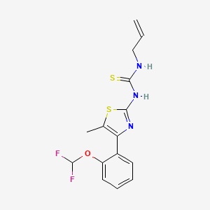 molecular formula C15H15F2N3OS2 B12149104 1-{4-[2-(Difluoromethoxy)phenyl]-5-methyl-1,3-thiazol-2-yl}-3-prop-2-en-1-ylthiourea 