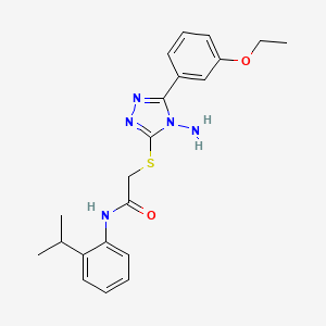 molecular formula C21H25N5O2S B12149157 2-[4-amino-5-(3-ethoxyphenyl)(1,2,4-triazol-3-ylthio)]-N-[2-(methylethyl)pheny l]acetamide 