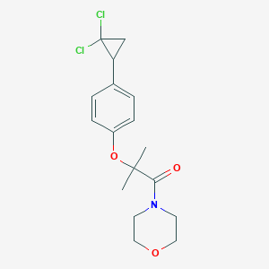 molecular formula C17H21Cl2NO3 B12149168 2-[4-(2,2-Dichlorocyclopropyl)phenoxy]-2-methyl-1-(morpholin-4-yl)propan-1-one 