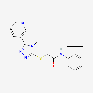 molecular formula C20H23N5OS B12149180 N-(2-tert-butylphenyl)-2-{[4-methyl-5-(pyridin-3-yl)-4H-1,2,4-triazol-3-yl]sulfanyl}acetamide 