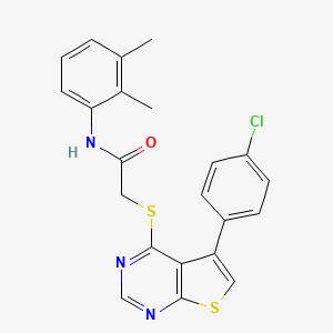 molecular formula C22H18ClN3OS2 B12149186 N-(2,3-dimethylphenyl)-2-[5-(4-chlorophenyl)thiopheno[3,2-e]pyrimidin-4-ylthio]acetamide 