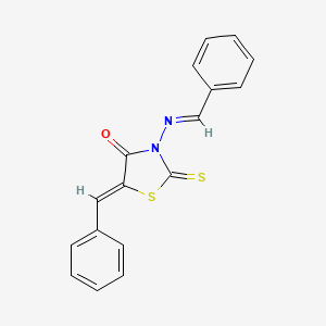 molecular formula C17H12N2OS2 B12149237 5-Benzylidene-3-benzylideneaminorhodanine CAS No. 4992-30-7