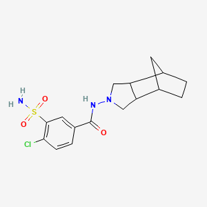 molecular formula C16H20ClN3O3S B1214929 N-(4-azatricyclo[5.2.1.02,6]decan-4-yl)-4-chloro-3-sulfamoylbenzamide 
