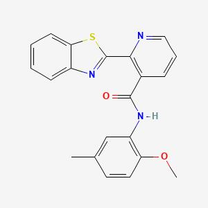 molecular formula C21H17N3O2S B12149292 2-(1,3-benzothiazol-2-yl)-N-(2-methoxy-5-methylphenyl)pyridine-3-carboxamide 