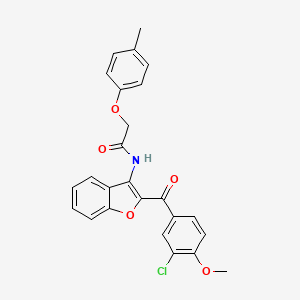 molecular formula C25H20ClNO5 B12149344 N-{2-[(3-chloro-4-methoxyphenyl)carbonyl]-1-benzofuran-3-yl}-2-(4-methylphenoxy)acetamide 