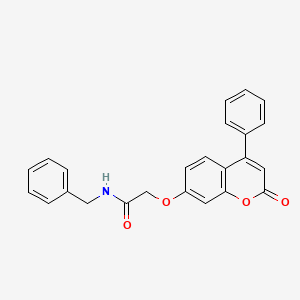 molecular formula C24H19NO4 B12149346 N-benzyl-2-((2-oxo-4-phenyl-2H-chromen-7-yl)oxy)acetamide 
