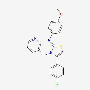 molecular formula C22H18ClN3OS B12149397 N-[(2Z)-4-(4-chlorophenyl)-3-(pyridin-3-ylmethyl)-1,3-thiazol-2(3H)-ylidene]-4-methoxyaniline 