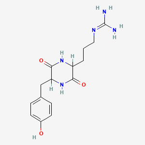 2-[3-[5-[(4-Hydroxyphenyl)methyl]-3,6-dioxopiperazin-2-yl]propyl]guanidine
