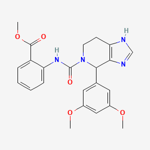 molecular formula C23H24N4O5 B12149506 methyl 2-(4-(3,5-dimethoxyphenyl)-4,5,6,7-tetrahydro-3H-imidazo[4,5-c]pyridine-5-carboxamido)benzoate 