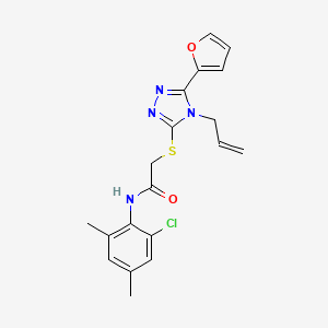 molecular formula C19H19ClN4O2S B12149576 N-(2-chloro-4,6-dimethylphenyl)-2-{[5-(furan-2-yl)-4-(prop-2-en-1-yl)-4H-1,2,4-triazol-3-yl]sulfanyl}acetamide 