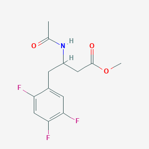 molecular formula C13H14F3NO3 B12149643 Benzenebutanoic acid, beta-(acetylamino)-2,4,5-trifluoro-, methyl ester, (betaR)- 