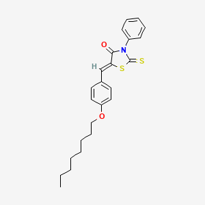 molecular formula C24H27NO2S2 B12149662 5-[(4-Octyloxyphenyl)methylene]-3-phenyl-2-thioxo-1,3-thiazolidin-4-one 