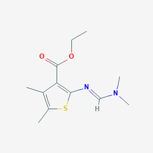molecular formula C12H18N2O2S B12149674 Ethyl 2-{[(dimethylamino)methylidene]amino}-4,5-dimethylthiophene-3-carboxylate 