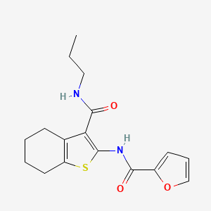 molecular formula C17H20N2O3S B12149693 N-[3-(propylcarbamoyl)-4,5,6,7-tetrahydro-1-benzothiophen-2-yl]furan-2-carboxamide 