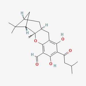 (2alpha,4alpha,4abeta,9abeta)-(+)-2,3,4,4a,9,9a-Hexahydro-6,8-dihydroxy-3,3,4a-trimethyl-7-(3-methyl-1-oxobutyl)-2,4-methano-1H-xanthene-5-carboxaldehyde