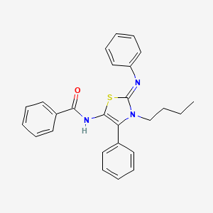 molecular formula C26H25N3OS B12149755 N-[(2E)-3-butyl-4-phenyl-2-(phenylimino)-2,3-dihydro-1,3-thiazol-5-yl]benzamide 