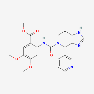 molecular formula C22H23N5O5 B12149997 methyl 4,5-dimethoxy-2-({[4-(pyridin-3-yl)-1,4,6,7-tetrahydro-5H-imidazo[4,5-c]pyridin-5-yl]carbonyl}amino)benzoate 