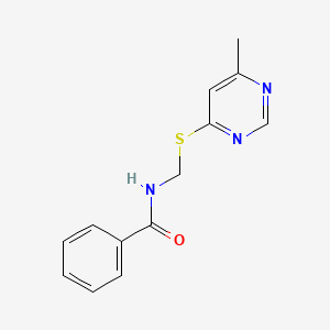 molecular formula C13H13N3OS B1215005 N-[[(6-methyl-4-pyrimidinyl)thio]methyl]benzamide CAS No. 5552-57-8