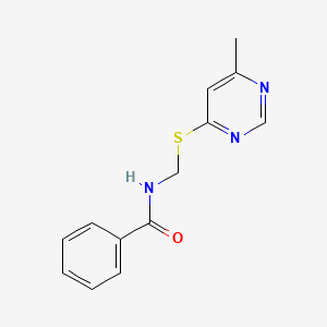 molecular formula C13H13N3OS B1215005 N-[(6-methylpyrimidin-4-yl)sulfanylmethyl]benzamide CAS No. 5552-57-8