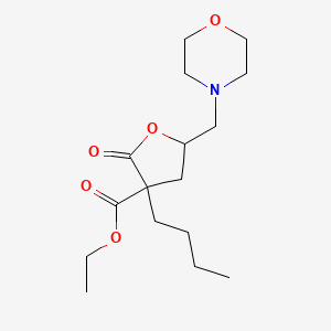 molecular formula C16H27NO5 B1215010 3-Butyl-5-(4-morpholinylmethyl)-2-oxo-3-oxolanecarboxylic acid ethyl ester 