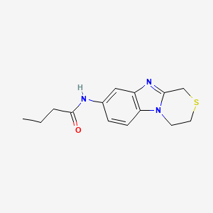 molecular formula C14H17N3OS B1215013 N-(3,4-dihydro-1H-[1,4]thiazino[4,3-a]benzimidazol-8-yl)butanamide 