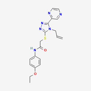 molecular formula C19H20N6O2S B12150139 N-(4-ethoxyphenyl)-2-{[4-(prop-2-en-1-yl)-5-(pyrazin-2-yl)-4H-1,2,4-triazol-3-yl]sulfanyl}acetamide 