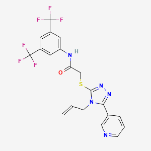 molecular formula C20H15F6N5OS B12150176 N-[3,5-bis(trifluoromethyl)phenyl]-2-{[4-(prop-2-en-1-yl)-5-(pyridin-3-yl)-4H-1,2,4-triazol-3-yl]sulfanyl}acetamide 