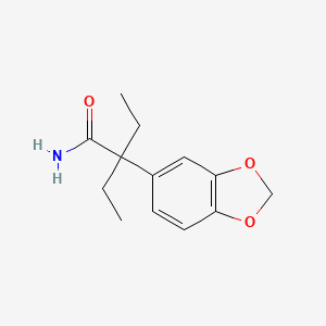 molecular formula C13H17NO3 B1215024 alpha,alpha-Diethyl-3,4-methylenedioxyphenylacetamide CAS No. 23742-02-1
