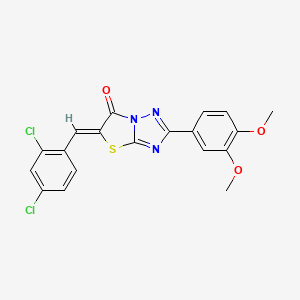 molecular formula C19H13Cl2N3O3S B12150264 (5Z)-5-(2,4-dichlorobenzylidene)-2-(3,4-dimethoxyphenyl)[1,3]thiazolo[3,2-b][1,2,4]triazol-6(5H)-one 