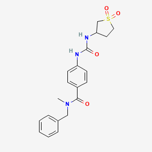 molecular formula C20H23N3O4S B12150279 N-benzyl-4-{[(1,1-dioxidotetrahydrothiophen-3-yl)carbamoyl]amino}-N-methylbenzamide 