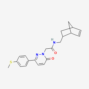 molecular formula C21H23N3O2S B12150295 N-(bicyclo[2.2.1]hept-5-en-2-ylmethyl)-2-{3-[4-(methylsulfanyl)phenyl]-6-oxopyridazin-1(6H)-yl}acetamide 