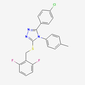 molecular formula C22H16ClF2N3S B12150334 3-(4-chlorophenyl)-5-[(2,6-difluorobenzyl)sulfanyl]-4-(4-methylphenyl)-4H-1,2,4-triazole 