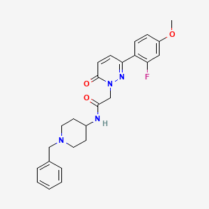molecular formula C25H27FN4O3 B12150358 N-(1-benzylpiperidin-4-yl)-2-(3-(2-fluoro-4-methoxyphenyl)-6-oxopyridazin-1(6H)-yl)acetamide 