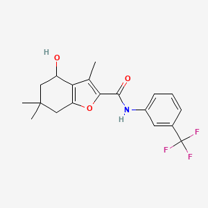 molecular formula C19H20F3NO3 B12150373 4-hydroxy-3,6,6-trimethyl-N-[3-(trifluoromethyl)phenyl]-4,5,6,7-tetrahydro-1-benzofuran-2-carboxamide 