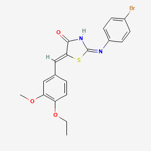 molecular formula C19H17BrN2O3S B12150377 (2Z,5Z)-2-[(4-bromophenyl)imino]-5-(4-ethoxy-3-methoxybenzylidene)-1,3-thiazolidin-4-one 