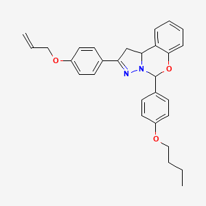 molecular formula C29H30N2O3 B12150383 5-(4-Butoxyphenyl)-2-[4-(prop-2-en-1-yloxy)phenyl]-1,10b-dihydropyrazolo[1,5-c][1,3]benzoxazine 