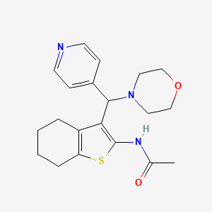 molecular formula C20H25N3O2S B12150410 N-{3-[morpholin-4-yl(pyridin-4-yl)methyl]-4,5,6,7-tetrahydro-1-benzothiophen-2-yl}acetamide 