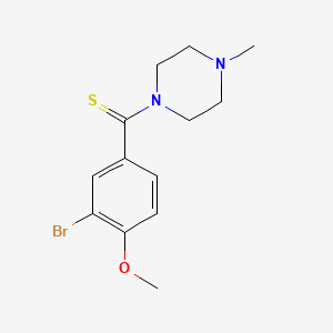 molecular formula C13H17BrN2OS B1215043 (3-Bromo-4-methoxyphenyl)-(4-methyl-1-piperazinyl)methanethione 