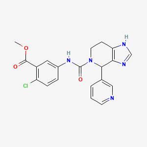 molecular formula C20H18ClN5O3 B12150433 methyl 2-chloro-5-({[4-(pyridin-3-yl)-1,4,6,7-tetrahydro-5H-imidazo[4,5-c]pyridin-5-yl]carbonyl}amino)benzoate 
