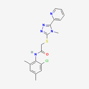 molecular formula C18H18ClN5OS B12150481 N-(2-chloro-4,6-dimethylphenyl)-2-{[4-methyl-5-(pyridin-2-yl)-4H-1,2,4-triazol-3-yl]sulfanyl}acetamide 