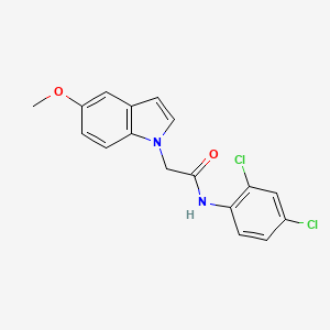 molecular formula C17H14Cl2N2O2 B12150553 N-(2,4-dichlorophenyl)-2-(5-methoxy-1H-indol-1-yl)acetamide 