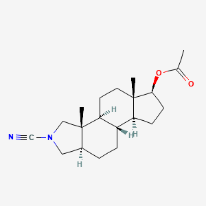 B1215064 N-Cyano-2-aza-A-norandrostan-17-ol acetate CAS No. 68922-89-4