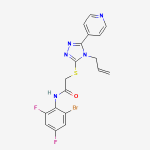 molecular formula C18H14BrF2N5OS B12150648 N-(2-bromo-4,6-difluorophenyl)-2-{[4-(prop-2-en-1-yl)-5-(pyridin-4-yl)-4H-1,2,4-triazol-3-yl]sulfanyl}acetamide 