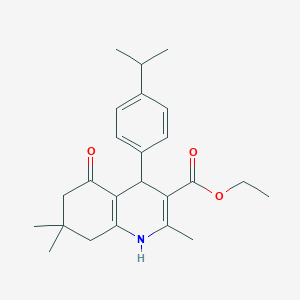 molecular formula C24H31NO3 B12150655 Ethyl 2,7,7-trimethyl-5-oxo-4-[4-(propan-2-yl)phenyl]-1,4,5,6,7,8-hexahydroquinoline-3-carboxylate CAS No. 379247-27-5