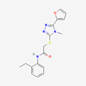 molecular formula C17H18N4O2S B12150696 N-(2-ethylphenyl)-2-{[5-(furan-2-yl)-4-methyl-4H-1,2,4-triazol-3-yl]sulfanyl}acetamide 