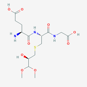 molecular formula C15H27N3O9S B121507 Glutathiolactaldehyde dimethylacetal CAS No. 142565-25-1