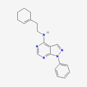 molecular formula C19H21N5 B1215070 N-[2-(1-cyclohexenyl)ethyl]-1-phenyl-4-pyrazolo[3,4-d]pyrimidinamine 