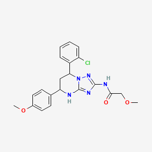molecular formula C21H22ClN5O3 B1215073 N-[7-(2-chlorophenyl)-5-(4-methoxyphenyl)-1,5,6,7-tetrahydro-[1,2,4]triazolo[1,5-a]pyrimidin-2-yl]-2-methoxyacetamide 